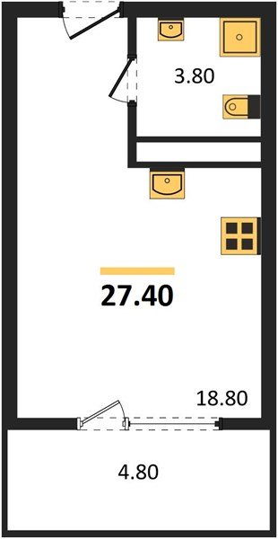 Фото №1: Студия 27&nbsp;м², 7/18&nbsp;эт. - Краснодар, Карасунский внутригородской округ, мкр. ЖК Первое Место