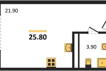 Фото №1: Студия 25 м², 7/18 эт. - Краснодар, мкр. ЖК Первое Место,