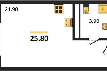 Фото №1: Студия 25 м², 8/18 эт. - Краснодар, мкр. ЖК Первое Место,