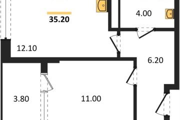 Фото №1: 1-комнатная квартира 37 м², 6/18 эт. - Краснодар, мкр. ЖК Первое Место,
