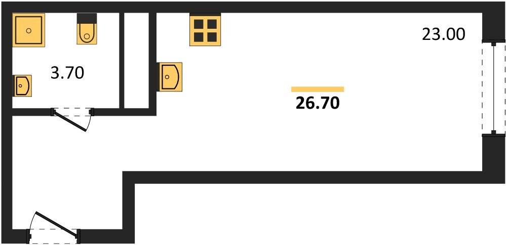 Фото №1: Студия 26&nbsp;м², 4/18&nbsp;эт. - Краснодар, Карасунский внутригородской округ, мкр. ЖК Первое Место