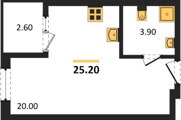 Фото №1: Студия 26 м², 2/18 эт. - Краснодар, мкр. ЖК Первое Место,
