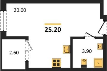 Фото №1: Студия 26 м², 2/18 эт. - Краснодар, мкр. ЖК Первое Место,