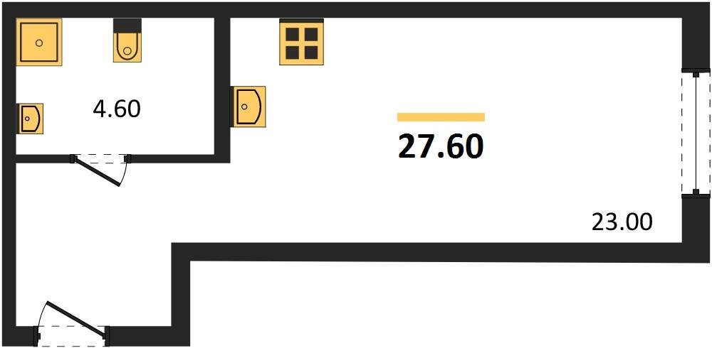 Фото №1: Студия 27&nbsp;м², 2/18&nbsp;эт. - Краснодар, Карасунский внутригородской округ, мкр. ЖК Первое Место