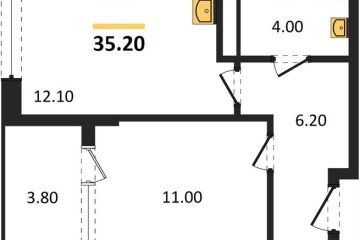 Фото №1: 1-комнатная квартира 37 м², 16/18 эт. - Краснодар, мкр. ЖК Первое Место,
