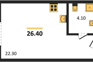 Фото №1: Студия 26 м², 2/18 эт. - Краснодар, мкр. ЖК Первое Место,