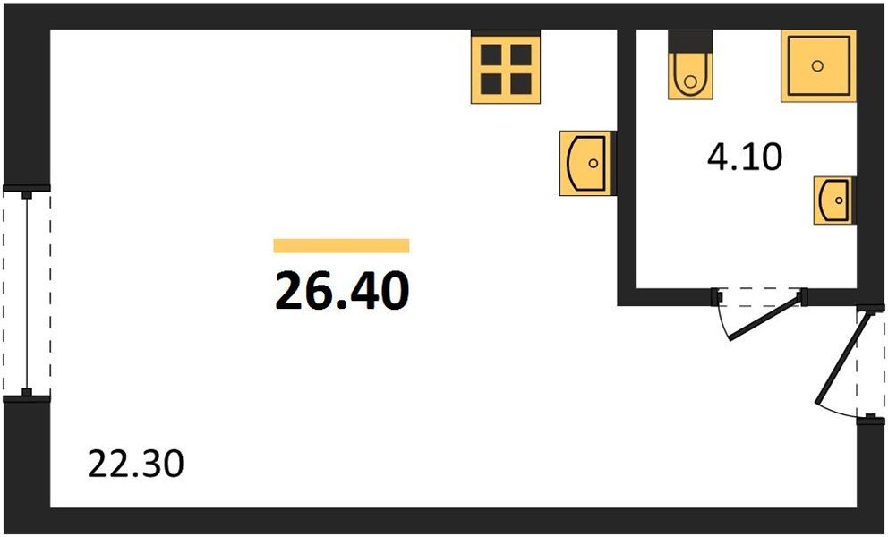 Фото №1: Студия 26&nbsp;м², 2/18&nbsp;эт. - Краснодар, Карасунский внутригородской округ, мкр. ЖК Первое Место