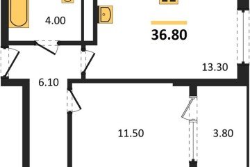 Фото №1: 1-комнатная квартира 38 м², 3/18 эт. - Краснодар, мкр. ЖК Первое Место,