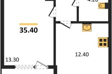 Фото №1: 1-комнатная квартира 37 м², 2/18 эт. - Краснодар, мкр. ЖК Первое Место,