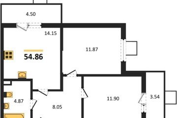 Фото №1: 2-комнатная квартира 54 м², 1/8 эт. - Северская, мкр. ЖК Цветной Бульвар,