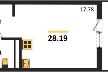 Фото №1: Студия 28 м², 5/8 эт. - Северская, мкр. ЖК Цветной Бульвар,