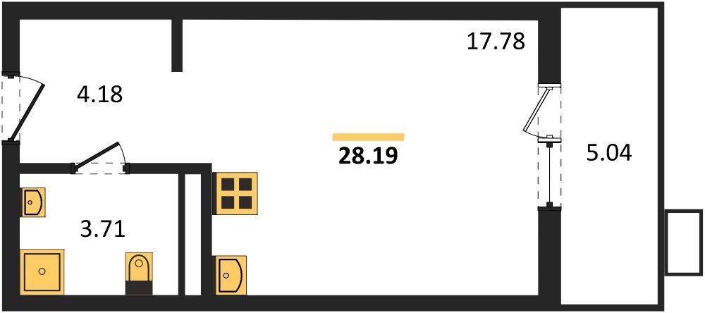Фото №1: Студия 28&nbsp;м², 7/8&nbsp;эт. - Северская, мкр. ЖК Цветной Бульвар