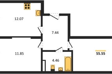 Фото №1: 2-комнатная квартира 55 м², 5/8 эт. - Северская, мкр. ЖК Цветной Бульвар,