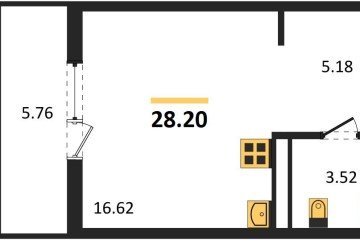 Фото №1: Студия 28 м², 5/8 эт. - Северская, мкр. ЖК Цветной Бульвар,