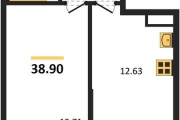 Фото №1: 1-комнатная квартира 38 м², 7/8 эт. - Северская, мкр. ЖК Цветной Бульвар,