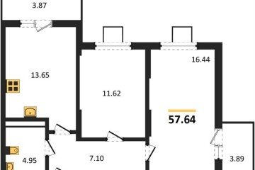 Фото №1: 2-комнатная квартира 57 м², 8/8 эт. - Северская, мкр. ЖК Цветной Бульвар,