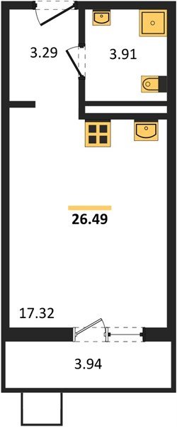Фото №1: Студия 26&nbsp;м², 5/8&nbsp;эт. - Северская, мкр. ЖК Цветной Бульвар