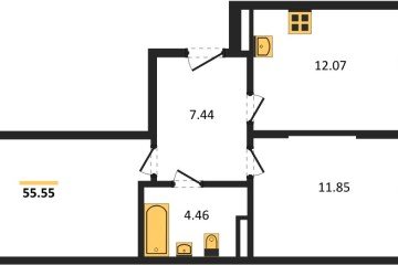 Фото №1: 2-комнатная квартира 56 м², 2/8 эт. - Северская, мкр. ЖК Цветной Бульвар,