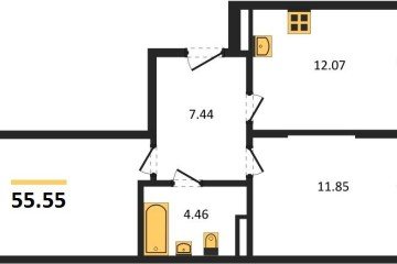 Фото №1: 2-комнатная квартира 56 м², 3/8 эт. - Северская, мкр. ЖК Цветной Бульвар,