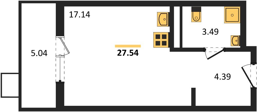 Фото №1: Студия 27&nbsp;м², 7/8&nbsp;эт. - Северская, мкр. ЖК Цветной Бульвар