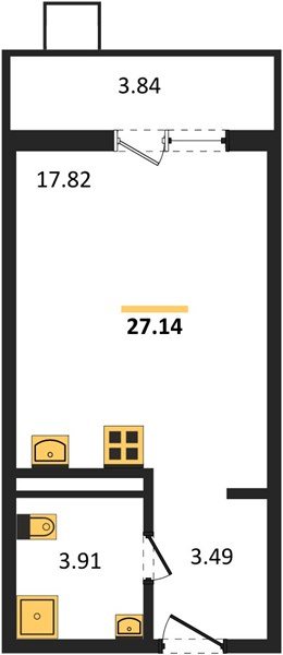 Фото №1: Студия 27&nbsp;м², 2/8&nbsp;эт. - Северская, мкр. ЖК Цветной Бульвар