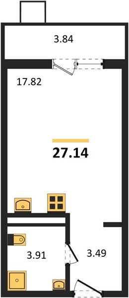 Фото №1: Студия 27&nbsp;м², 7/8&nbsp;эт. - Северская, мкр. ЖК Цветной Бульвар