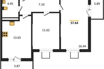 Фото №1: 2-комнатная квартира 58 м², 4/8 эт. - Северская, мкр. ЖК Цветной Бульвар,