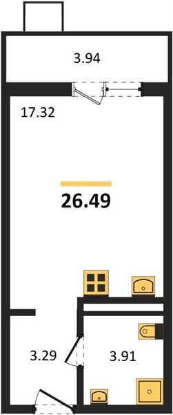 Фото №1: Студия 27&nbsp;м², 2/8&nbsp;эт. - Северская, мкр. ЖК Цветной Бульвар