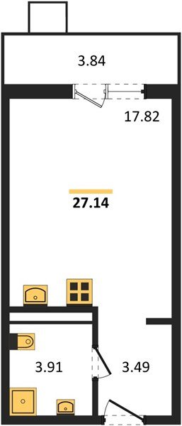Фото №1: Студия 27&nbsp;м², 5/8&nbsp;эт. - Северская, мкр. ЖК Цветной Бульвар