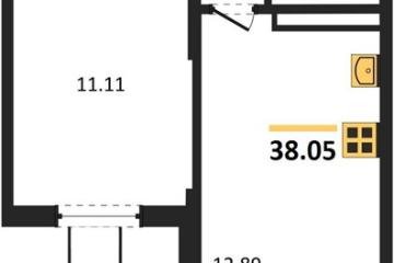 Фото №1: 1-комнатная квартира 38 м², 4/8 эт. - Северская, мкр. ЖК Цветной Бульвар,