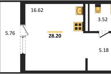 Фото №1: Студия 28 м², 5/8 эт. - Северская, мкр. ЖК Цветной Бульвар,