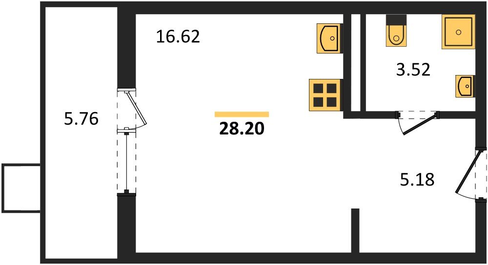 Фото №1: Студия 28&nbsp;м², 5/8&nbsp;эт. - Северская, мкр. ЖК Цветной Бульвар
