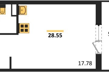 Фото №1: Студия 28 м², 1/8 эт. - Северская, мкр. ЖК Цветной Бульвар,
