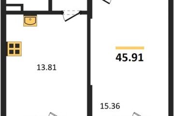 Фото №1: 1-комнатная квартира 46 м², 1/8 эт. - Северская, мкр. ЖК Цветной Бульвар,