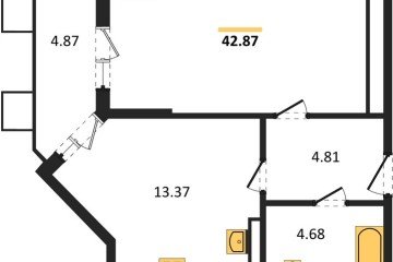 Фото №1: 1-комнатная квартира 43 м², 6/8 эт. - Северская, мкр. ЖК Цветной Бульвар,