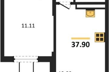 Фото №1: 1-комнатная квартира 37 м², 7/8 эт. - Северская, мкр. ЖК Цветной Бульвар,