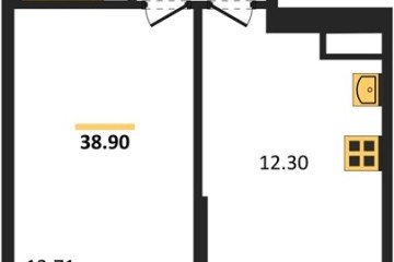 Фото №1: 1-комнатная квартира 38 м², 3/8 эт. - Северская, мкр. ЖК Цветной Бульвар,