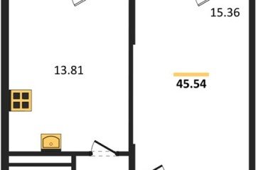 Фото №1: 1-комнатная квартира 45 м², 3/8 эт. - Северская, мкр. ЖК Цветной Бульвар,