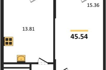 Фото №1: 1-комнатная квартира 45 м², 4/8 эт. - Северская, мкр. ЖК Цветной Бульвар,
