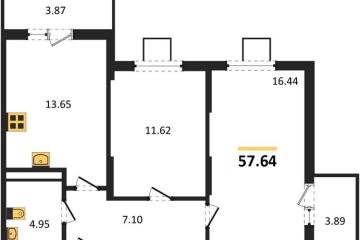 Фото №1: 2-комнатная квартира 57 м², 2/8 эт. - Северская, мкр. ЖК Цветной Бульвар,