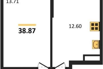 Фото №1: 1-комнатная квартира 38 м², 3/8 эт. - Северская, мкр. ЖК Цветной Бульвар,