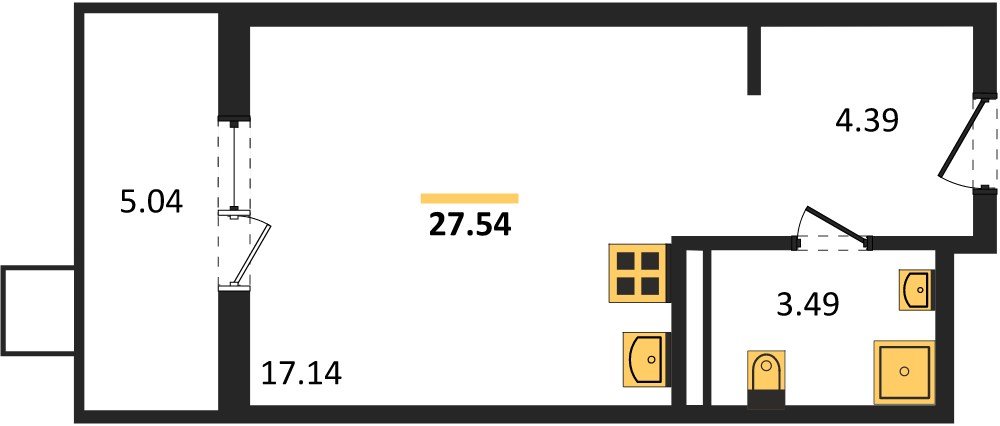 Фото №1: Студия 27&nbsp;м², 4/8&nbsp;эт. - Северская, мкр. ЖК Цветной Бульвар