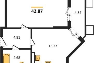 Фото №1: 1-комнатная квартира 42 м², 4/8 эт. - Северская, мкр. ЖК Цветной Бульвар,