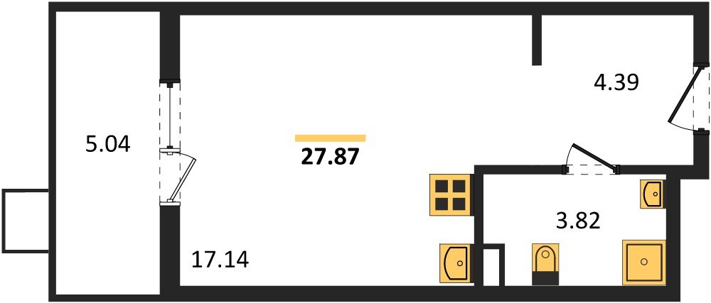 Фото №1: Студия 27&nbsp;м², 1/8&nbsp;эт. - Северская, мкр. ЖК Цветной Бульвар
