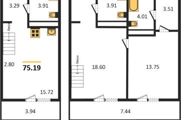 Фото №1: 2-комнатная квартира 75 м², 7/8 эт. - Северская, мкр. ЖК Цветной Бульвар,