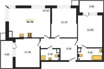 Фото №1: 3-комнатная квартира 81 м², 9/9 эт. - Краснодар, мкр. Парк Победы,