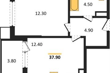 Фото №1: 1-комнатная квартира 37 м², 6/18 эт. - Краснодар, мкр. Парк Победы,