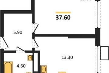 Фото №1: 1-комнатная квартира 37 м², 13/18 эт. - Краснодар, мкр. Парк Победы,