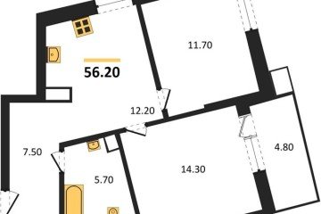 Фото №1: 2-комнатная квартира 56 м², 5/18 эт. - Краснодар, мкр. Парк Победы,