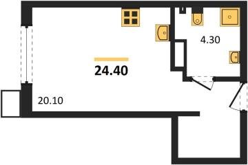 Фото №1: Студия 24 м², 7/18 эт. - Краснодар, мкр. Парк Победы,